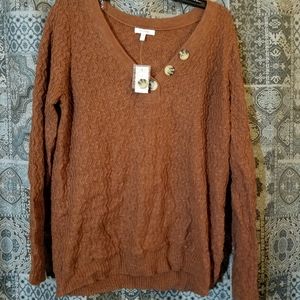 Maurice's long sleeve burnt orange sweater